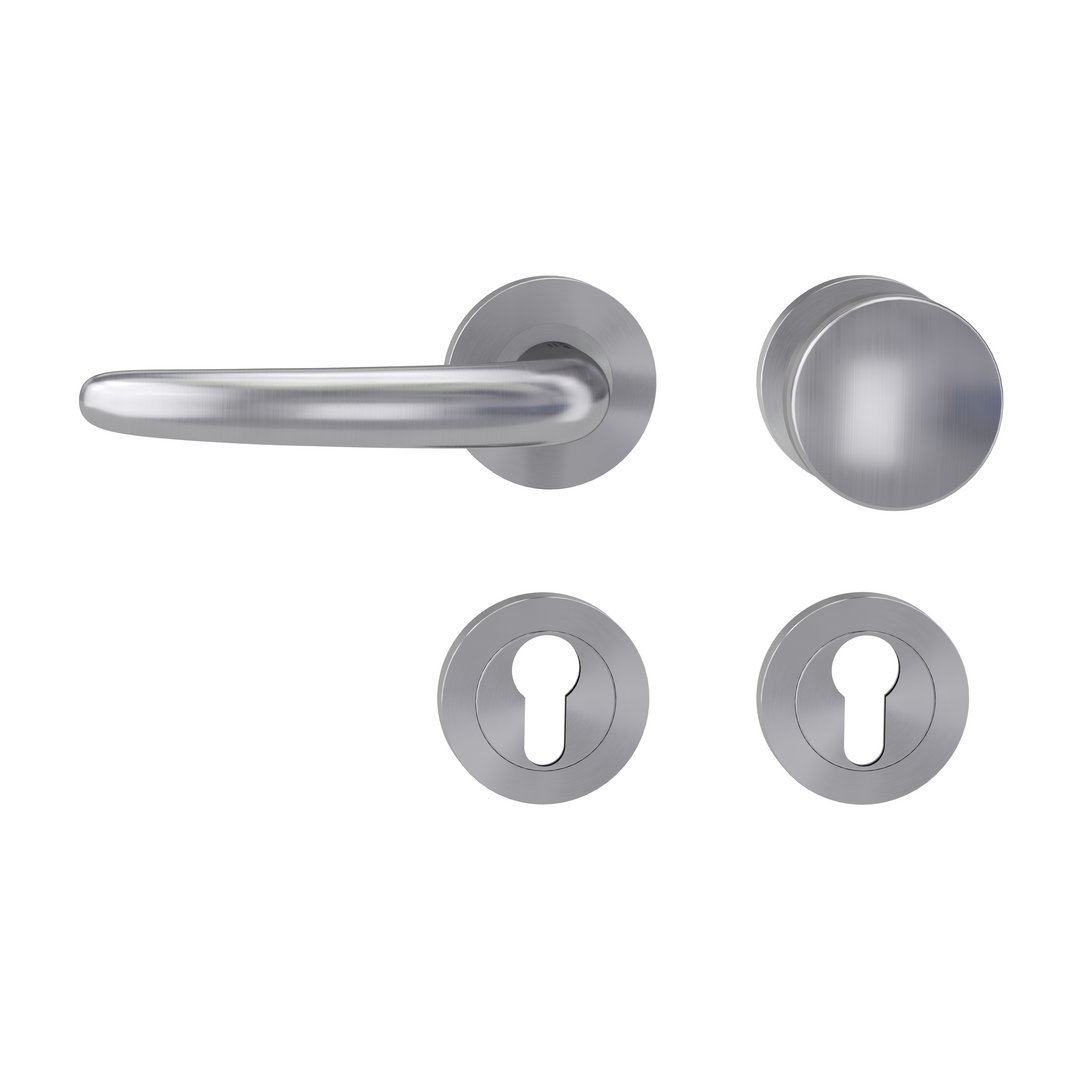 Rosettengarnitur ULMER GRIFF by Max Bill, Schraubtechnik