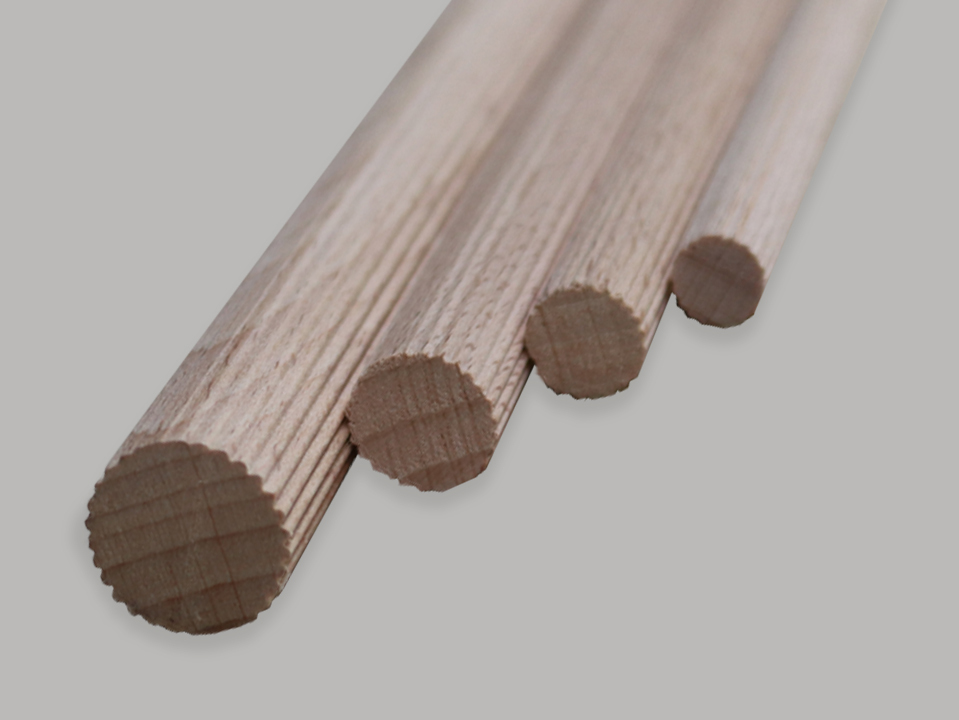 Riffelstab massiv Holz,  Buche  roh