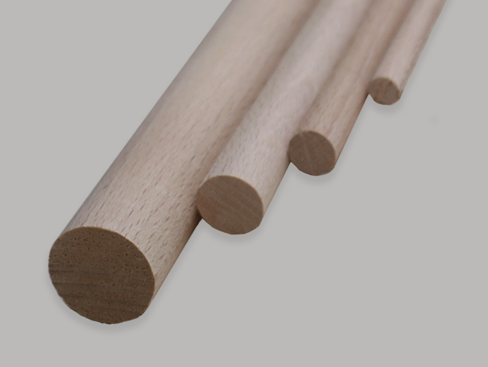 Rundstab massiv Holz, roh